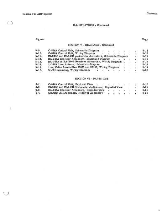 Cessna 800 ADF (Fixed Loop) Type 846A 1973 Maintenance & Parts Manual (D4506-13)