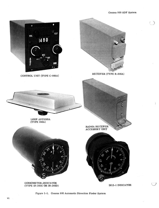 Cessna 800 ADF (Fixed Loop) Type 846A 1973 Maintenance & Parts Manual (D4506-13)