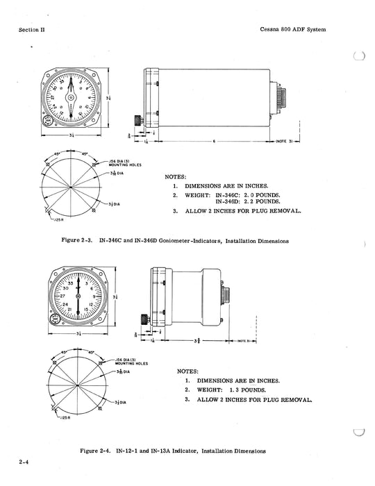 Cessna 800 ADF (Fixed Loop) Type 846A 1973 Maintenance & Parts Manual (D4506-13)