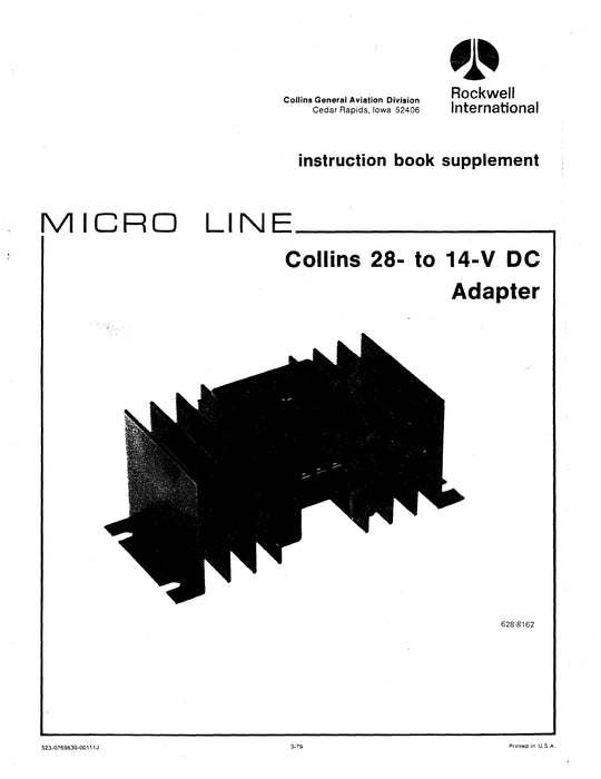 Collins 28- to 14-V DC Adapter Instruction Book Supplement (523-0769630-00111J)