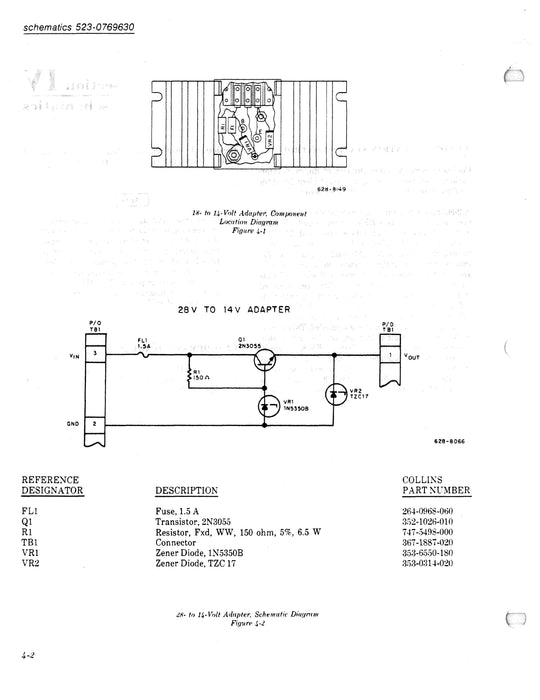 Collins 28- to 14-V DC Adapter Instruction Book Supplement (523-0769630-00111J)