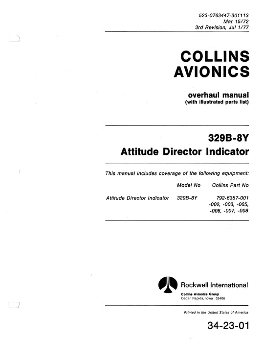 Collins 329B-8Y Overhaul Manual with Illustrated Parts List (523-0763447-301113)