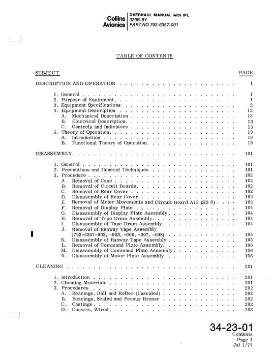 Collins 329B-8Y Overhaul Manual with Illustrated Parts List (523-0763447-301113)