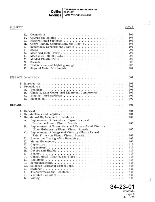 Collins 329B-8Y Overhaul Manual with Illustrated Parts List (523-0763447-301113)