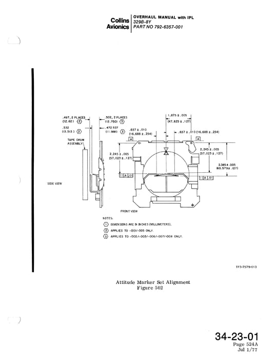 Collins 329B-8Y Overhaul Manual with Illustrated Parts List (523-0763447-301113)