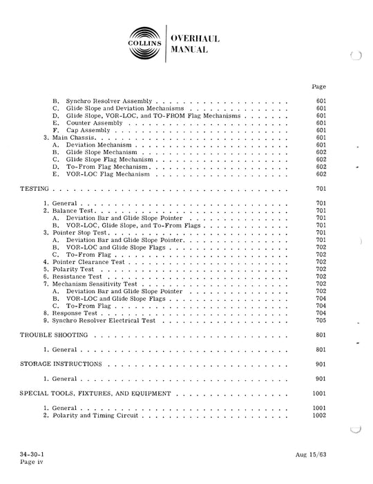 Collins 331H-1 1963 Overhaul Manual with Illustrated Parts (523-0756511-00111B)