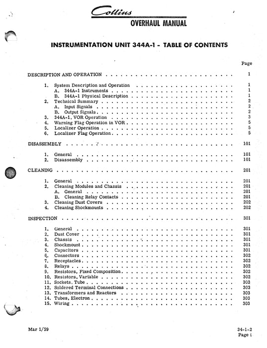 Collins 344A-1 Instrumentation Unit Overhaul Manual (520-5732003-101113)