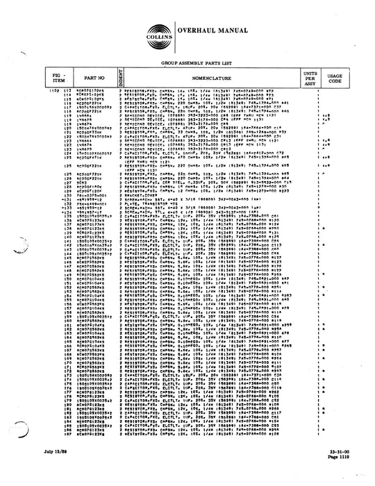 Collins 346B-3 Audio Control Center Overhaul Manual with Illustrated Parts List (523-0756882-401)