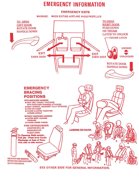 Cessna 170 Passenger Briefing Cards