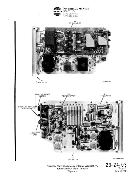 Collins 917A-1-2 (Part of 618M-2) 1967 Overhaul Manual (with Illustrated Parts List) (523-075977-411113)