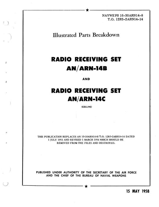 Collins AN-ARN-14B,C 1958 Illustrated Parts Breakdown (16-30ARN14-8)