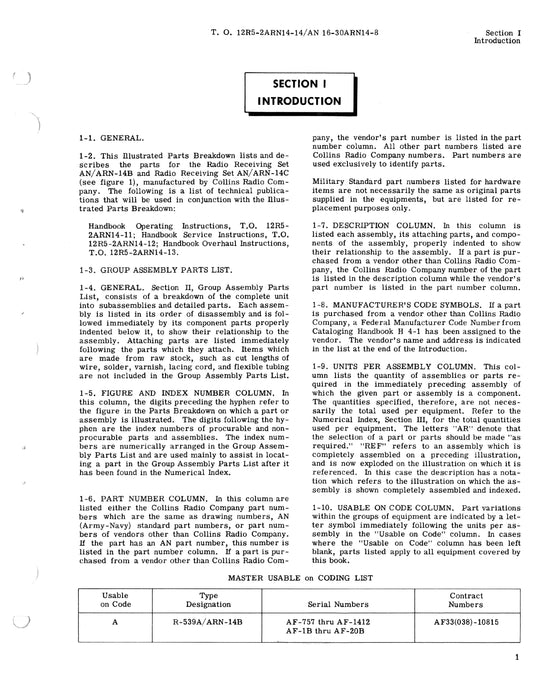 Collins AN-ARN-14B,C 1958 Illustrated Parts Breakdown (16-30ARN14-8)