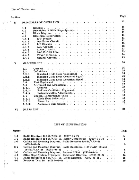 Collins R-844-ARN-58 1958 Preliminary Instruction Book (520-5862-00)