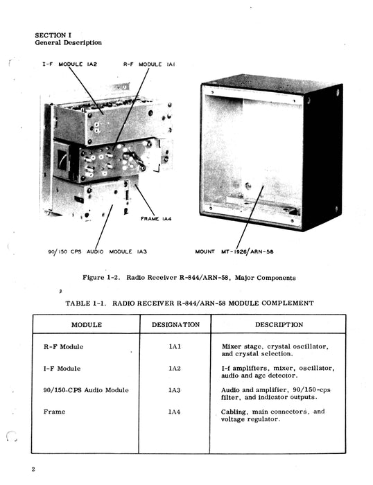 Collins R-844-ARN-58 1958 Preliminary Instruction Book (520-5862-00)