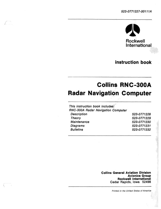 Collins RNC-300A 1981 Instruction Book (523-0771227-00111A)