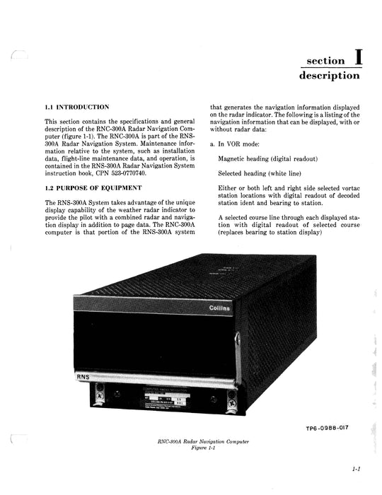 Collins RNC-300A 1981 Instruction Book (523-0771227-00111A)