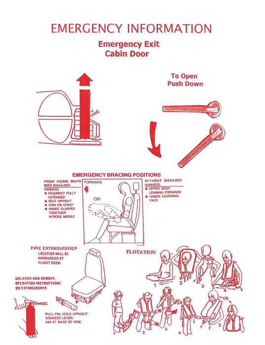 Piper PA-20-135 Passenger Briefing Cards