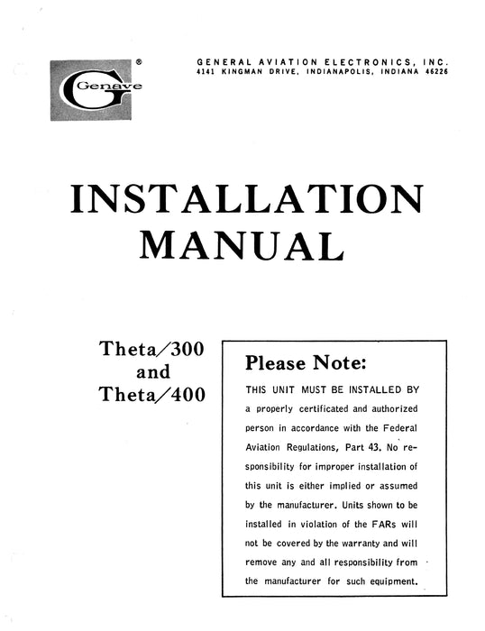 Genave Theta-300-400 Installation Manual (GNTHETA300,400)