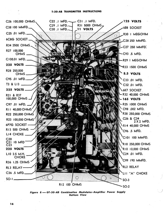 Lear T-30-AB Transmitter Operation, Installation, & Maintenance Instruction