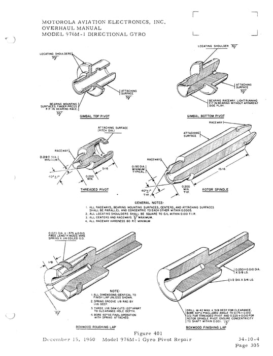 Motorola  976M-1 Attitude Gyro Indicator Overhaul Manual (TM-976M-34)