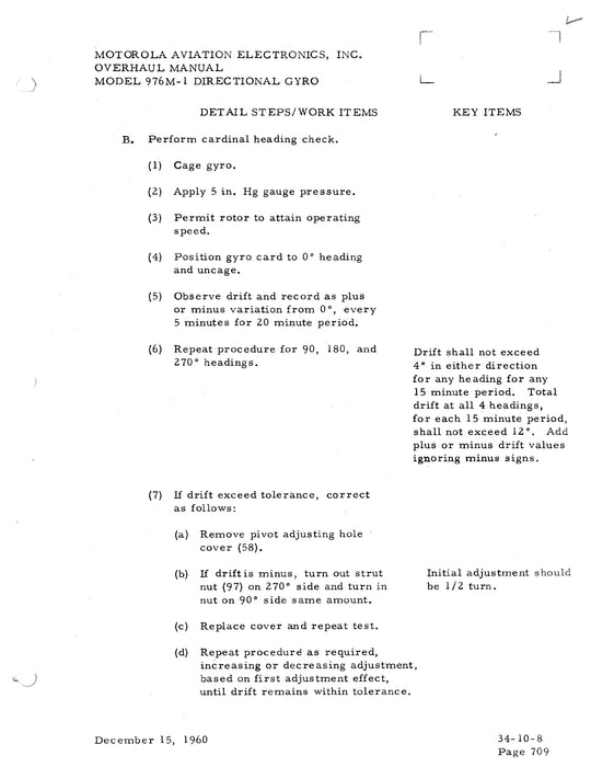 Motorola  976M-1 Attitude Gyro Indicator Overhaul Manual (TM-976M-34)