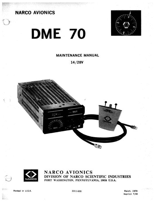 Narco DME 70 14-2V  Maintenance Manual (3311-600)