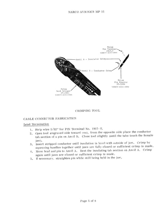 Narco MP 11, TSO'd 1976 Maintenance Manual (03738-0600)