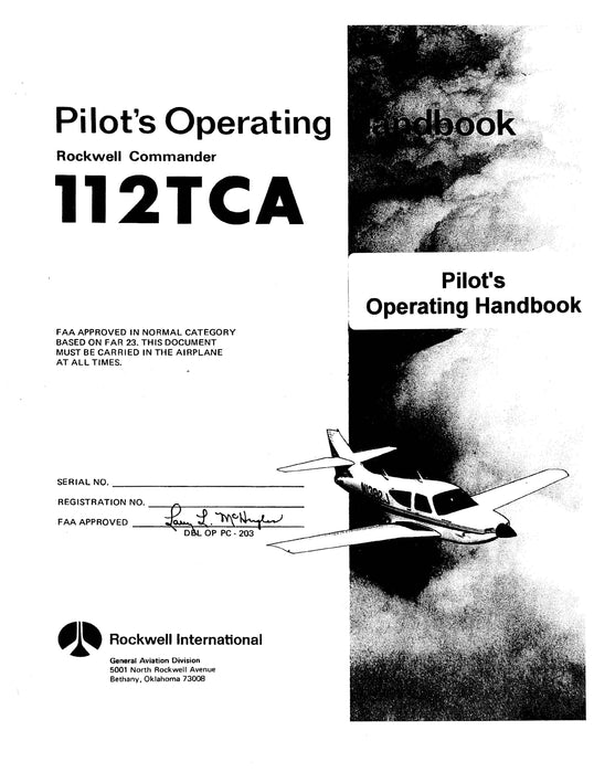 Aero Commander 112TC-A Commander 1977-79 Pilot's Operating Handbook (AC112TCA77POH-C)