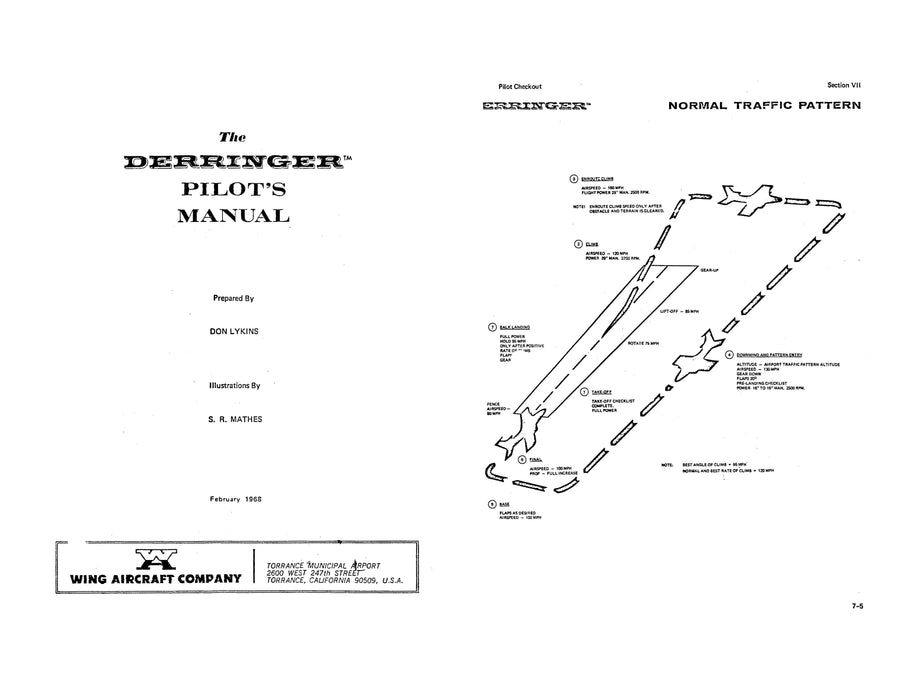 Wing Derringer 1968 Pilot's Handbook (WGDERRINGER-POH-C)