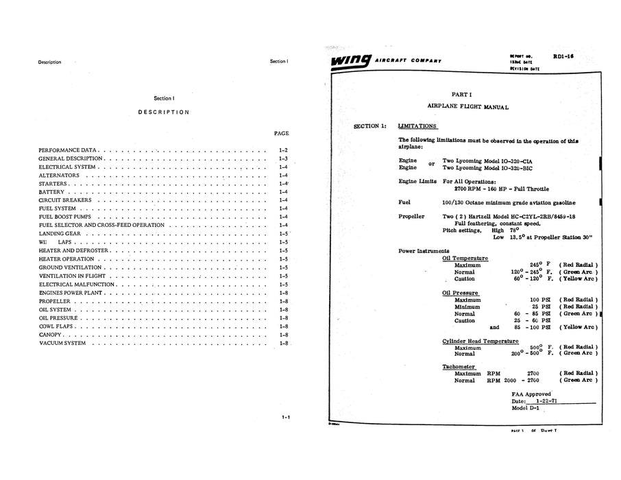 Wing Derringer 1968 Pilot's Handbook (WGDERRINGER-POH-C)