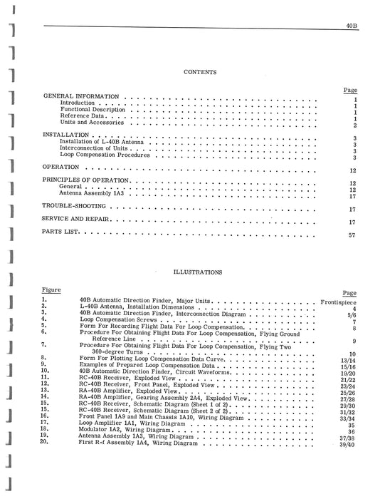 Aircraft Radio Corporation ARC 40B Auto. Direction Finder Instruction Book (AR40B-IN-C)