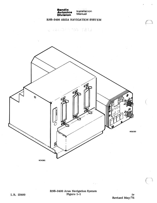 Bendix RNS-3400 Area Navigation System Installation Manual (I.B.23400)