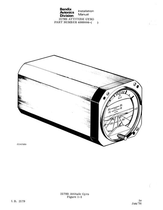 Bendix 2179B Attitude Gyro Installation Manual (I.B.2179)