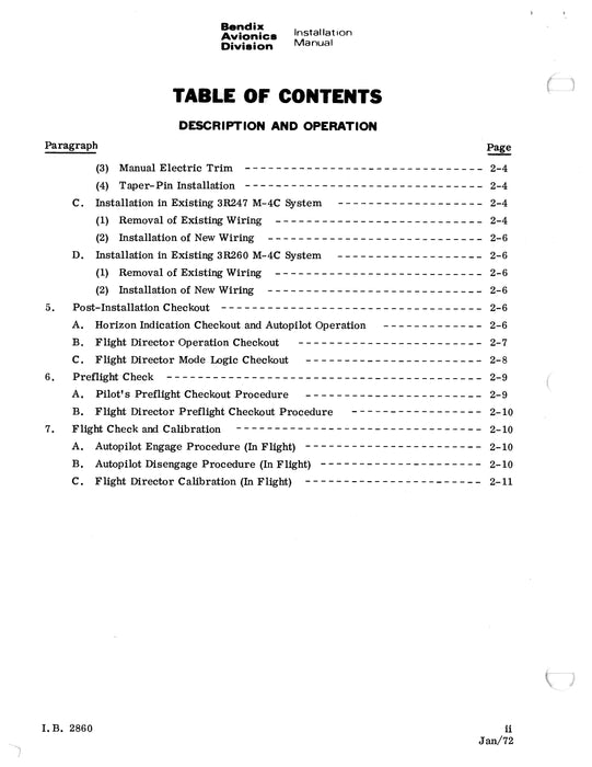 Bendix FDS-860 Flight Director System Installation Manual (I.B.2860)