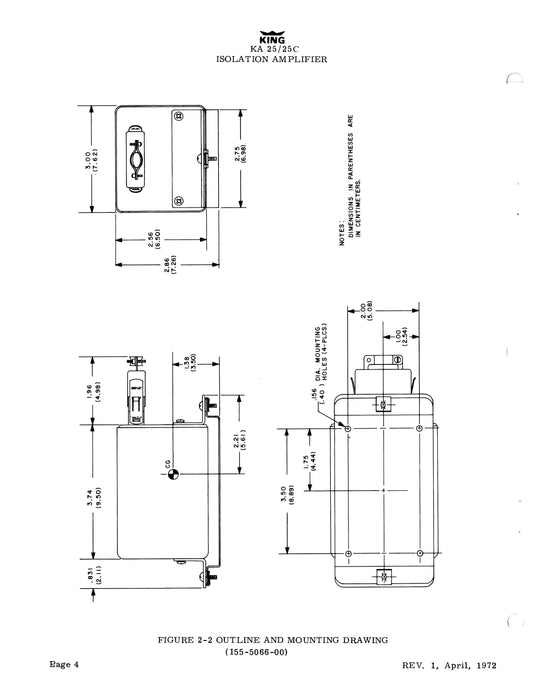 King KA 25-25C Isolation Amplifer Installation Manual (006-0027-01)