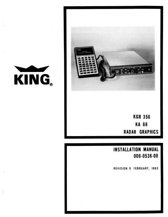 King KGR 356-KA 68 Radar Graphics Installation Manual (006-0536-00)