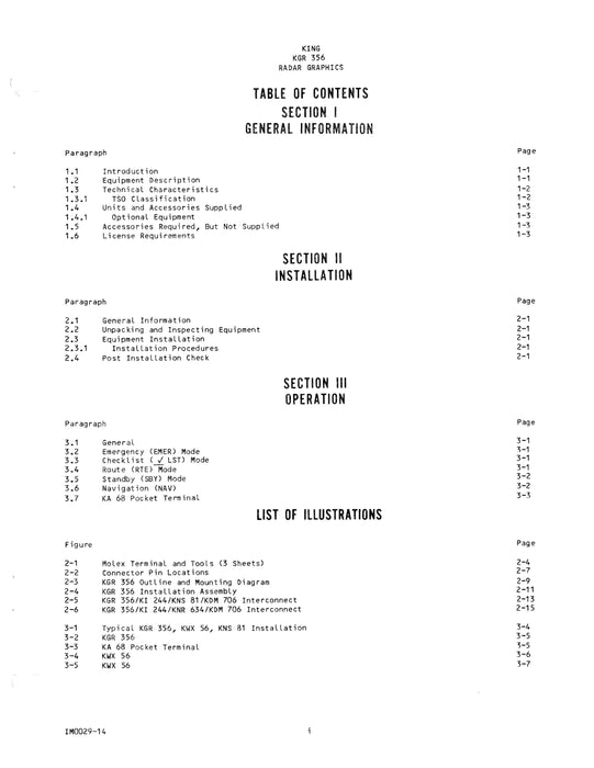 King KGR 356-KA 68 Radar Graphics Installation Manual (006-0536-00)