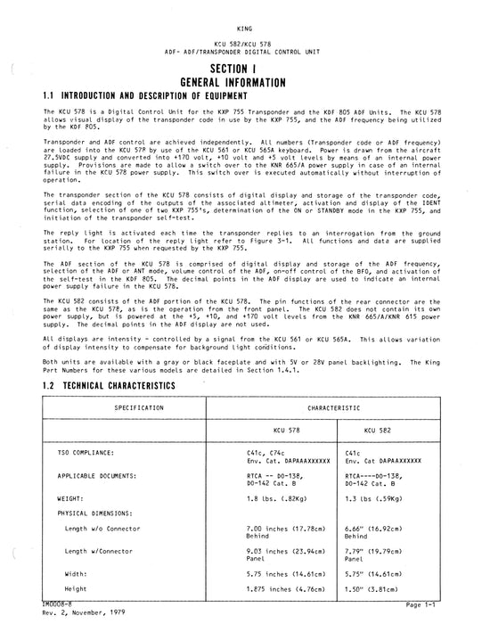 King KCU 582, KCU 578 Installation Manual (006-0106-02)