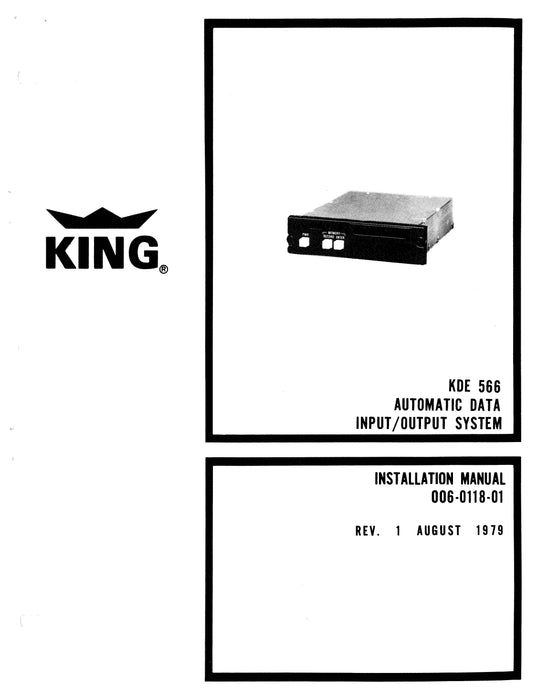 King KDE 566 Automatic Data Input-Output System Installation Manual (006-0118-01)