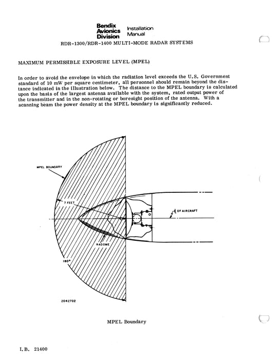 Bendix RDR-1300-1400 Multi-Mode Radar Sytems Installation Manual (I.B.21400)