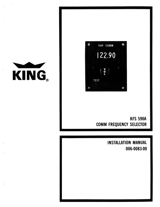 King KFS-590A Comm Frequency Selector Installation Manual (006-0083-00)