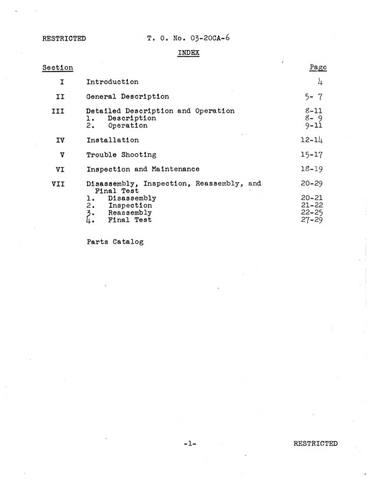 General Electric Company Pressure Cutout Switches 2CD2A1 & 2CD2A1A Instructions With Parts Catalog (03-20CA-6)