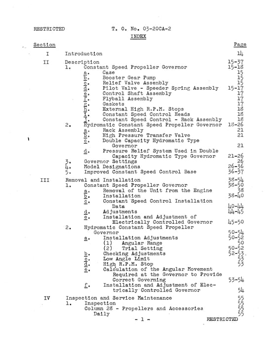 Hamilton Standard Constant Speed Propeller Governor Service and Overhaul Instructions with Parts Catalog (03-20CA-2)