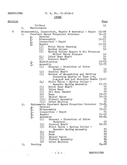 Hamilton Standard Constant Speed Propeller Governor Service and Overhaul Instructions with Parts Catalog (03-20CA-2)