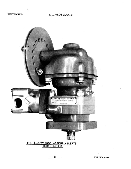 Hamilton Standard Constant Speed Propeller Governor Service and Overhaul Instructions with Parts Catalog (03-20CA-2)