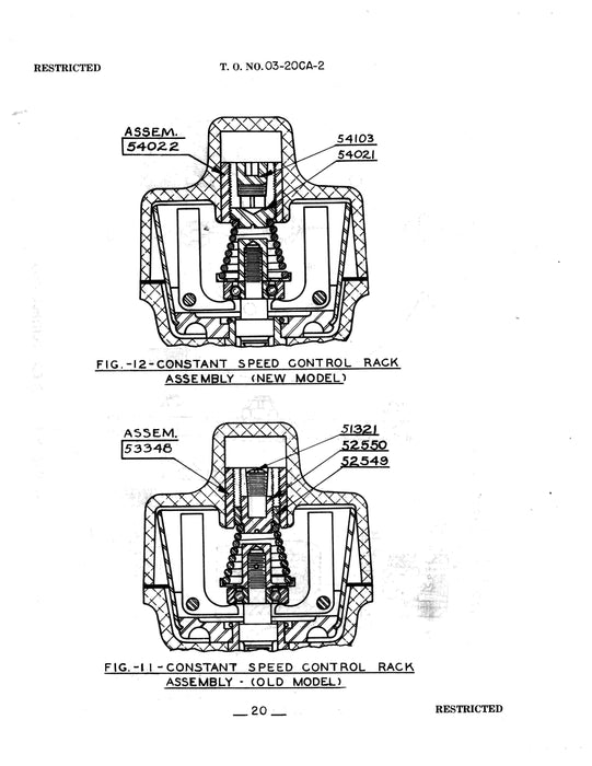 Hamilton Standard Constant Speed Propeller Governor Service and Overhaul Instructions with Parts Catalog (03-20CA-2)