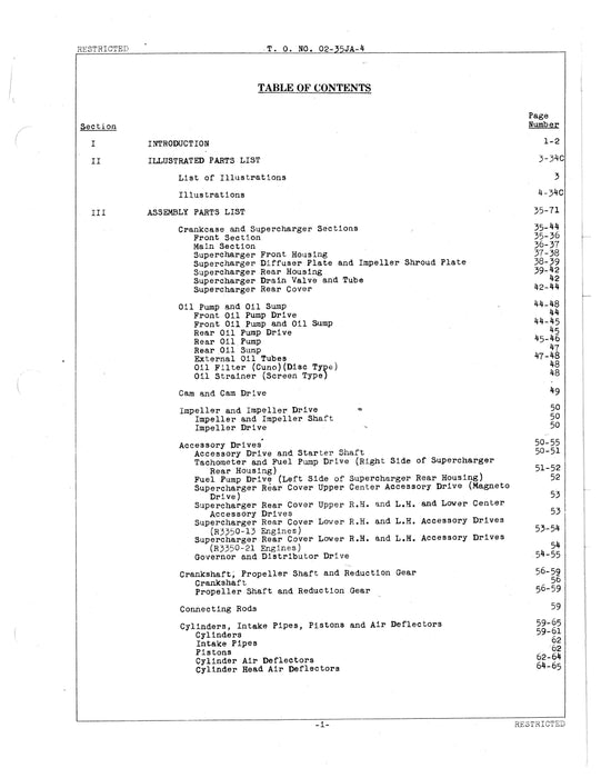 Wright Aeronautical R3350-13 and -21 Illustrated Parts Catalog (02-35JA-4)