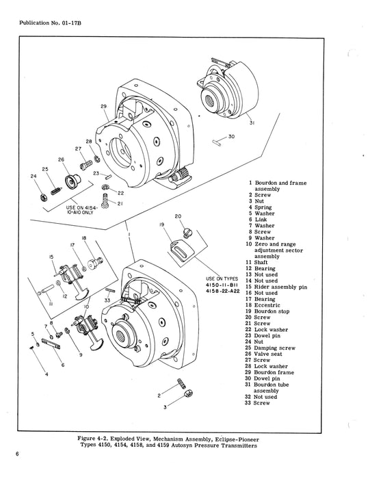 Eclipse-Pioneer Autosyn Pressure Transmitters Overhaul Instructions (01-17B)