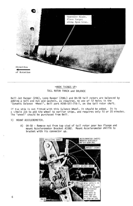 Bell Helicopter 206, 206L, OH-58 Main & Tail Rotors Track & Balance Checklist NO. 4300