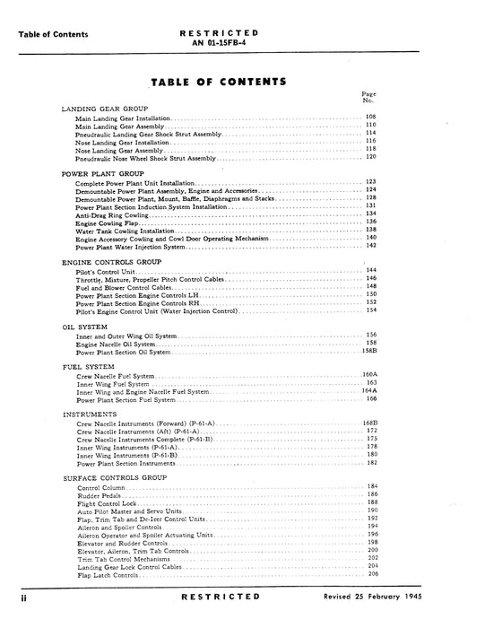 Northrop Aircraft Inc. P-61A,B 1944 Illustrated Parts Catalog (01-15FB-4)